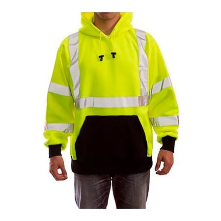 Tingley Job Sight Type R Class 3 Pullover Hoodie, Polyester, Lime, 4XL S78322.4X